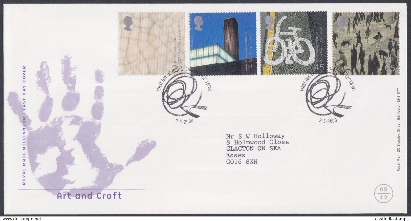 GB Great Britain 2000 FDC Art & Craft, Dog, Bicycle, Cycle, Tate Modern Museum, Arts Pictorial Postmark, First Day Cover - Lettres & Documents