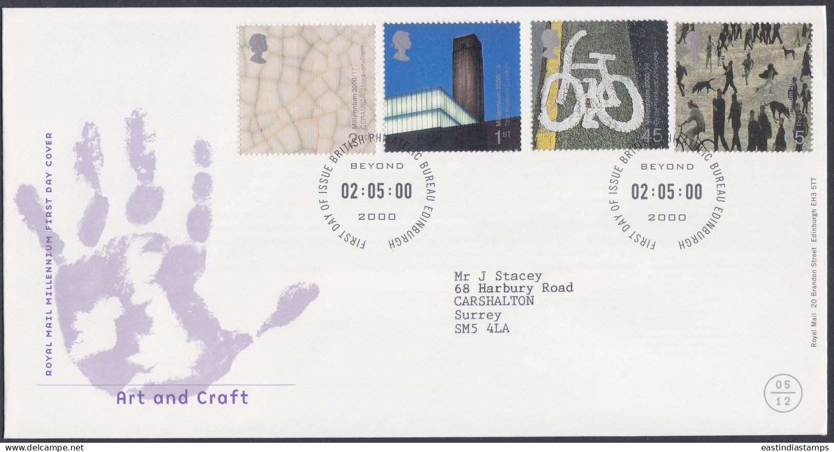 GB Great Britain 2000 FDC Art & Craft, Dog, Bicycle, Cycle, Tate Modern Museum, Arts Pictorial Postmark, First Day Cover - Cartas & Documentos