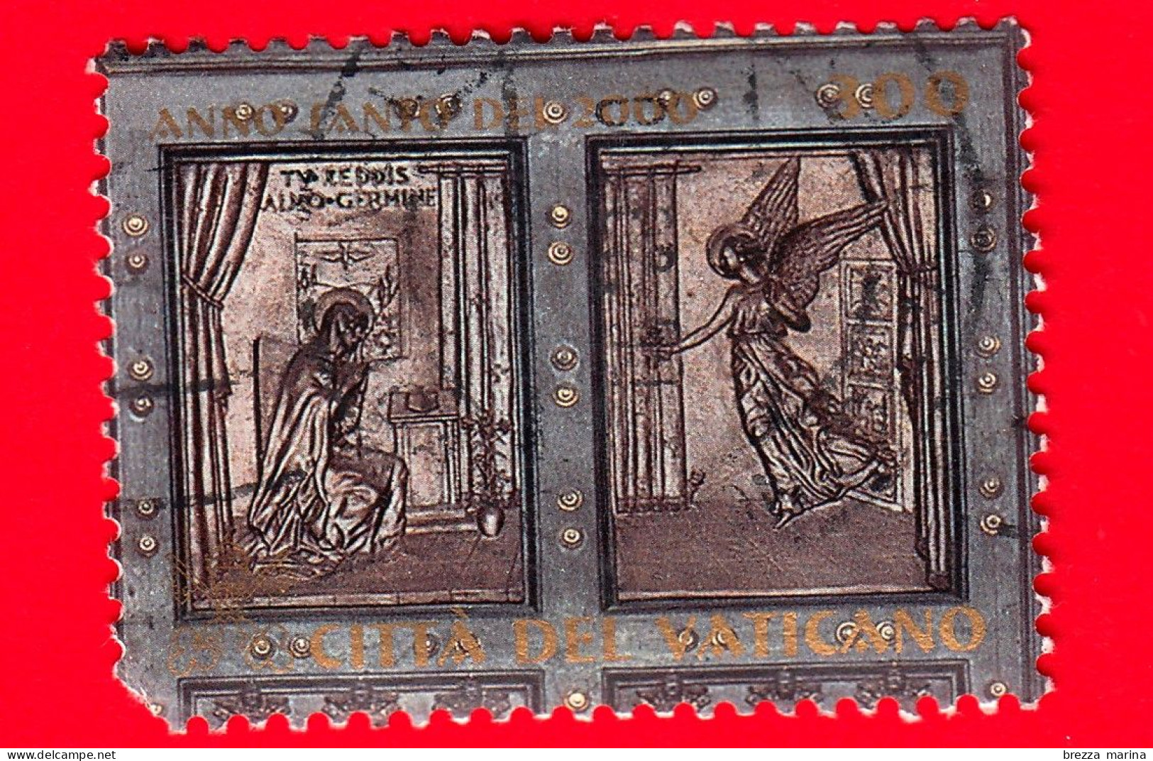 VATICANO - Usato - 1999 - Apertura Della Porta Santa In S. Pietro - Annunciazione E Angelo - 300 - Used Stamps