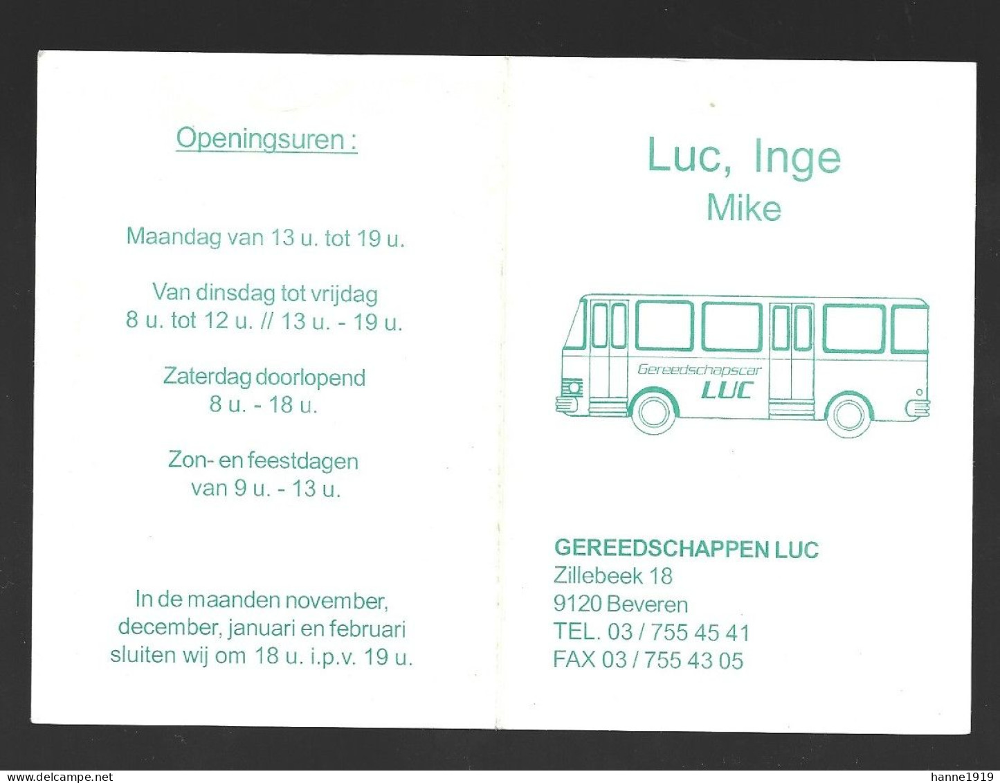 Beveren Zillebeek Gereedschappen Luc Kalender 2003 Calendrier Htje - Small : 2001-...