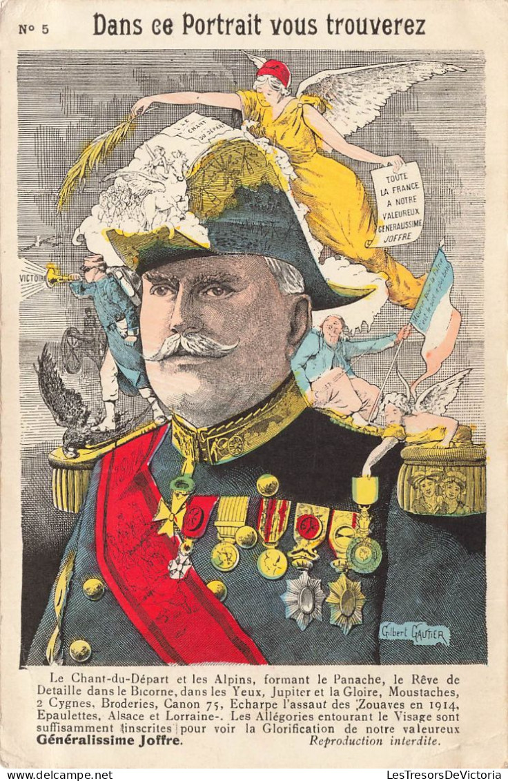 ILLUSTRATEUR - Portrait Du Généralissime Joffre - Colorisé - Gilbert Gautier - Carte Postale Ancienne - Other & Unclassified