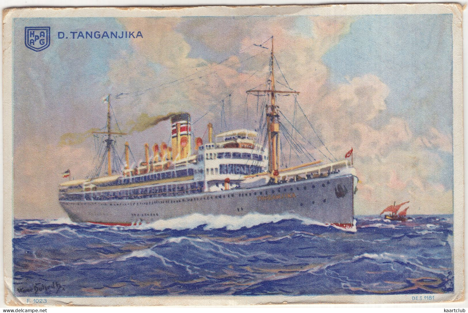 HAPAG: Dampfer 'D. Tanganjika' - Hamburg-Amerika Linie - (South-Africa) - 1924 - Mühlmeister & Johler, Hamburg - Paquebots