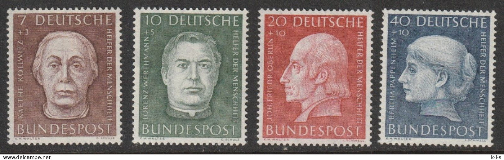 BRD: 1954, Mi. Nr. 200-203, Wohlfahrt: Helfer Der Menschheit (V).  **/MNH - Ungebraucht