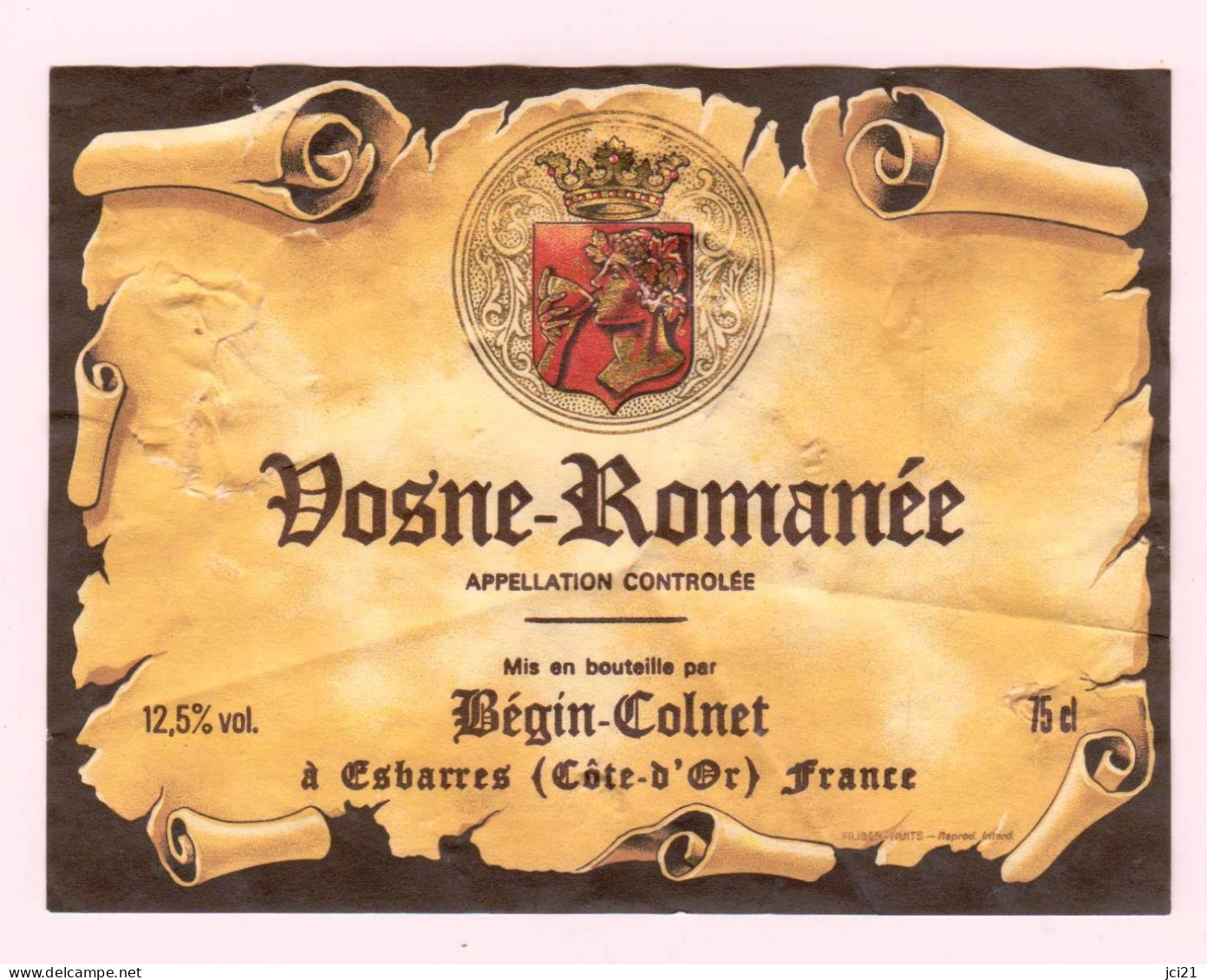 Étiquette " VOSNE - ROMANEE " (219)_ev807 - Bourgogne