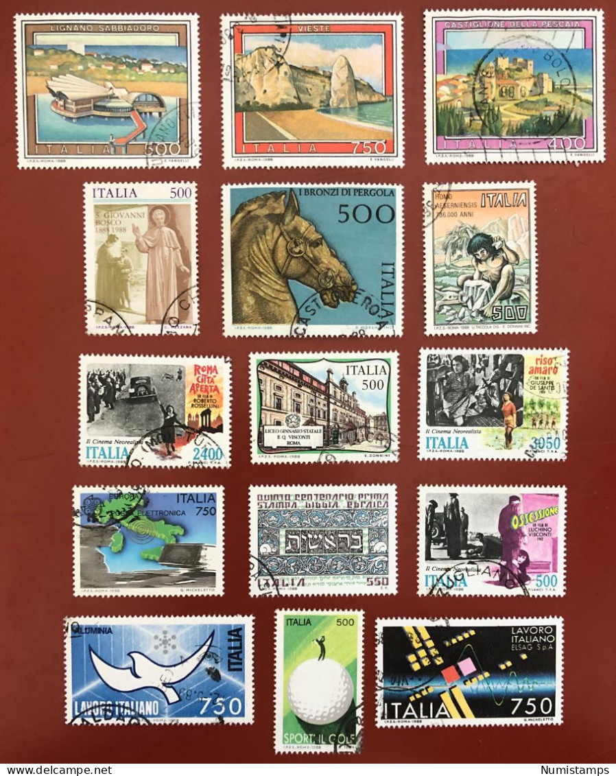 1988 - Italian Republic (15 Used Stamps) ITALY STAMPS - 1981-90: Used