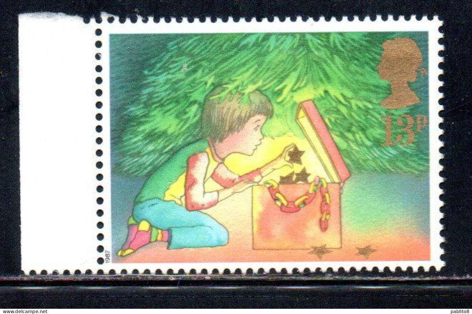 GREAT BRITAIN GRAN BRETAGNA 1987 CHRISTMAS NATALE NOEL WEIHNACHTEN NAVIDAD NATAL 13p MNH - Unused Stamps