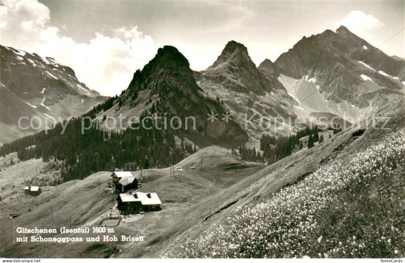 13715353 Gitschenen Bergdorf Mit Schoneggpass Und Hoh Brisen Alpen  - Autres & Non Classés