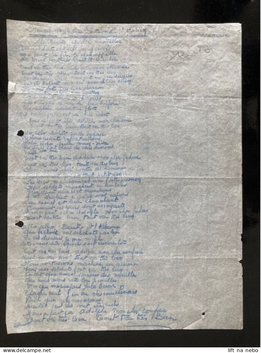 Tract Presse Clandestine Résistance Belge WWII WW2 Nounel Hymne National Italien (Alto Alto Benito Quelles Nouvelles...) - Documentos