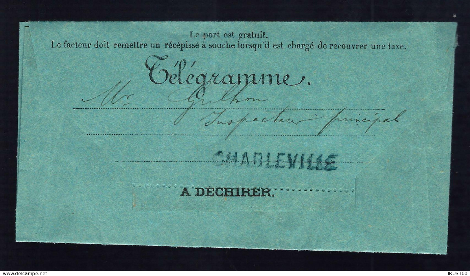 TÉLÉGRAMME - CHARLEVILLE - 1896 - Telegramas Y Teléfonos