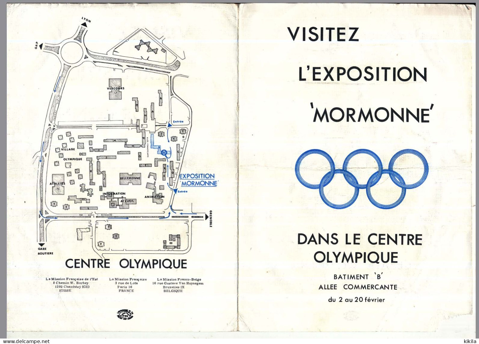 Visitez L'exposition Mormonne Dans Le Centre Olympique Des X° Jeux Olympiques D'Huver De GRENOBLE 1968 - Autres & Non Classés