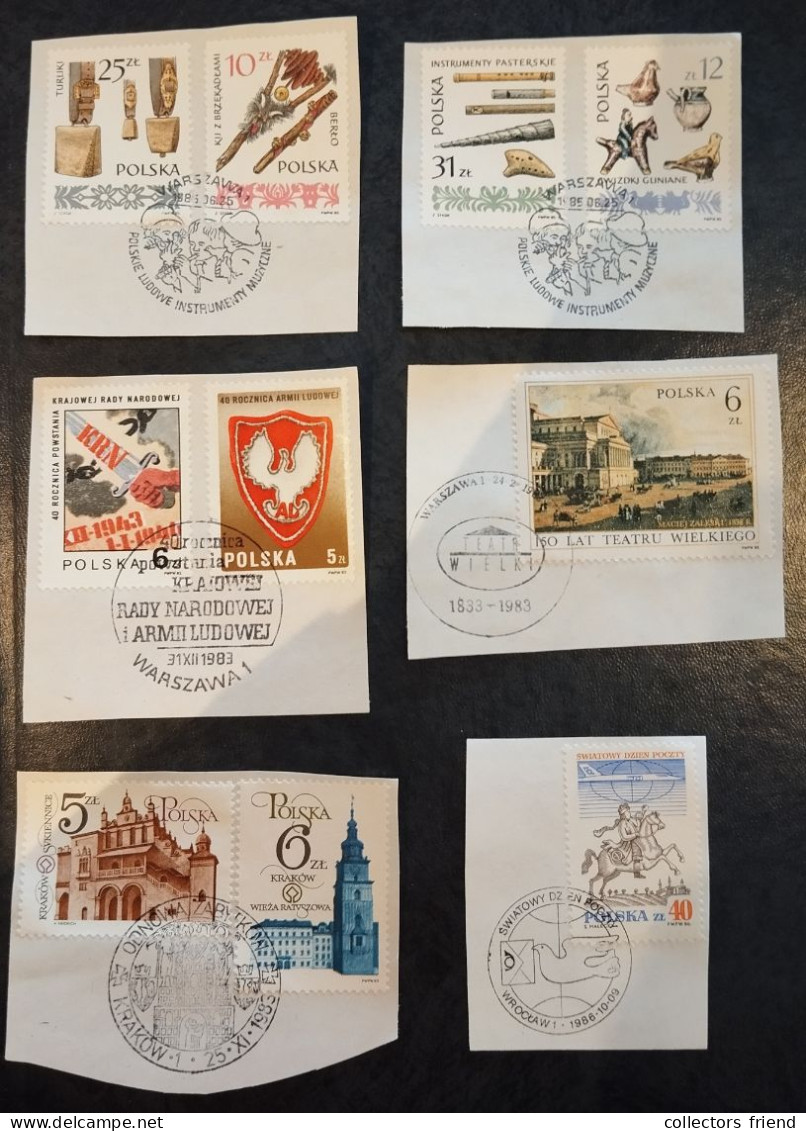 Poland Polen Polska - 1983-89 - Lot Marken Auf Papier Mit Sonderstempel - Sonstige & Ohne Zuordnung