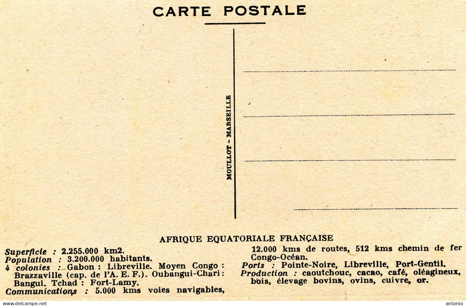 Afrique Equatoriale Française..Carte Géographique..Colonies.."Savorgnan De Brazza" - Ohne Zuordnung