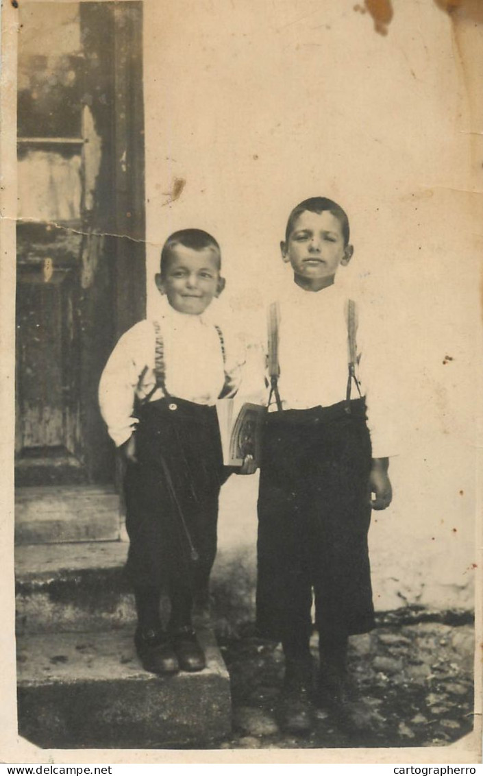 Annonymous Persons Souvenir Photo Social History Portraits & Scenes Elegant Boys Brothers - Fotografie