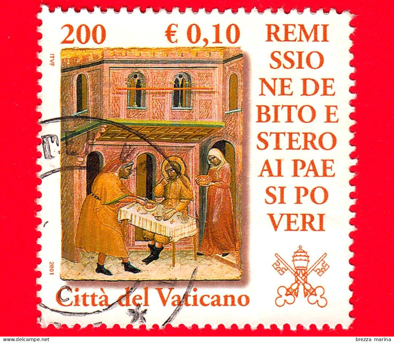 VATICANO - Usato - 2001 - Remissione Del Debito Estero Ai Paesi Poveri - Remissione Dei Peccati - 200 L. - 0,10 - Oblitérés