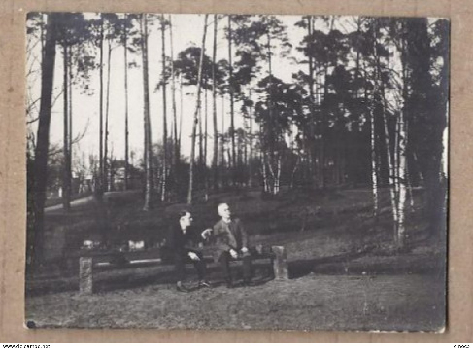 PHOTOGRAPHIE ALLEMAGNE - BERLIN Banlieue De Berlin Parc - 2 Personnages Assis - Automne 1928 - Autres & Non Classés