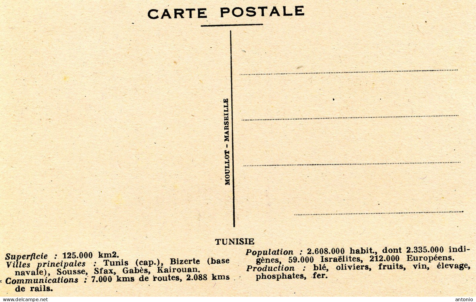 Tunisie .Carte Géographique. Cardinal Lavigerie - Unclassified