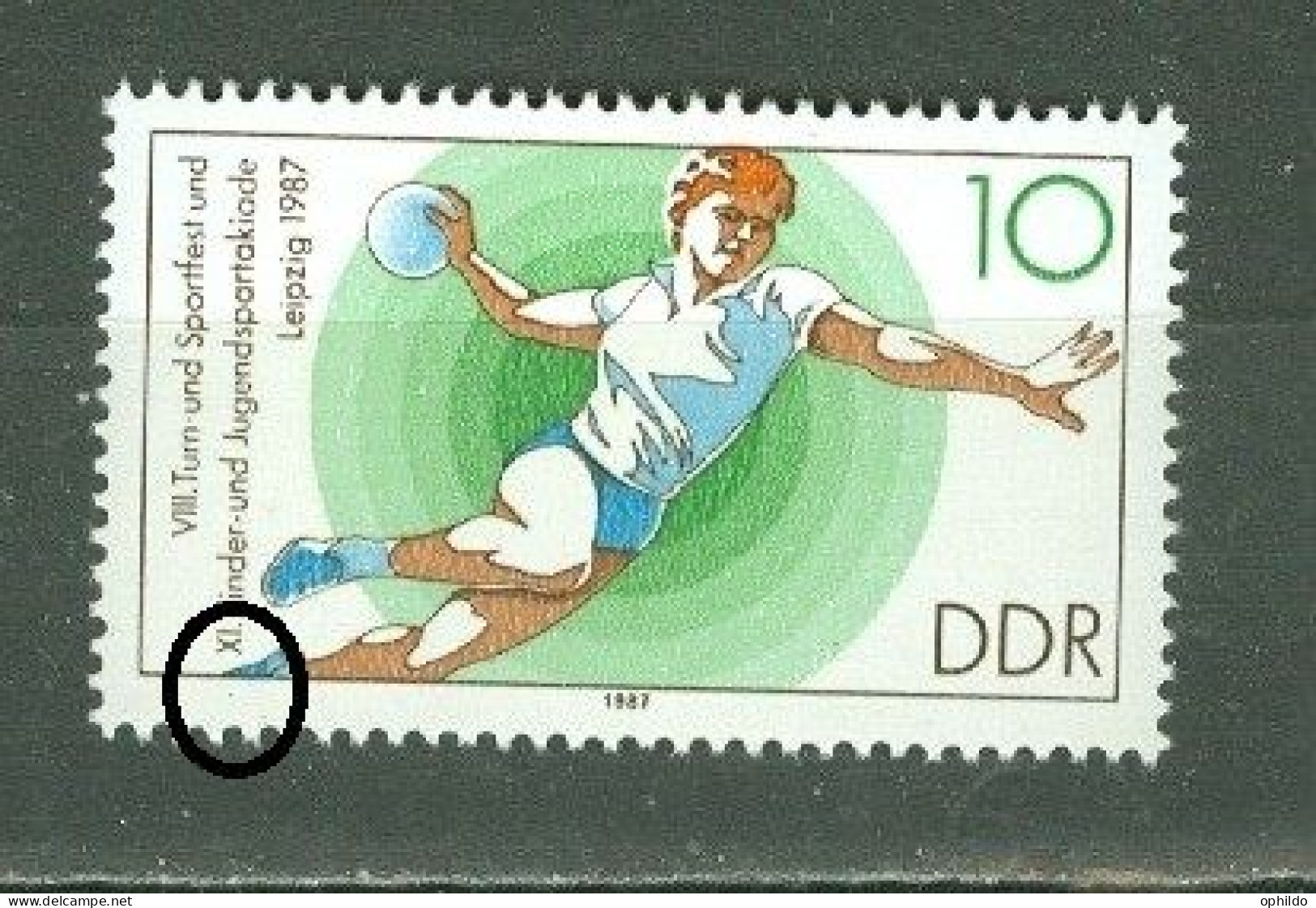 DDR    Michel 3112   F 9 * *  TB  Point Bleu Dans La Marge   - Abarten Und Kuriositäten