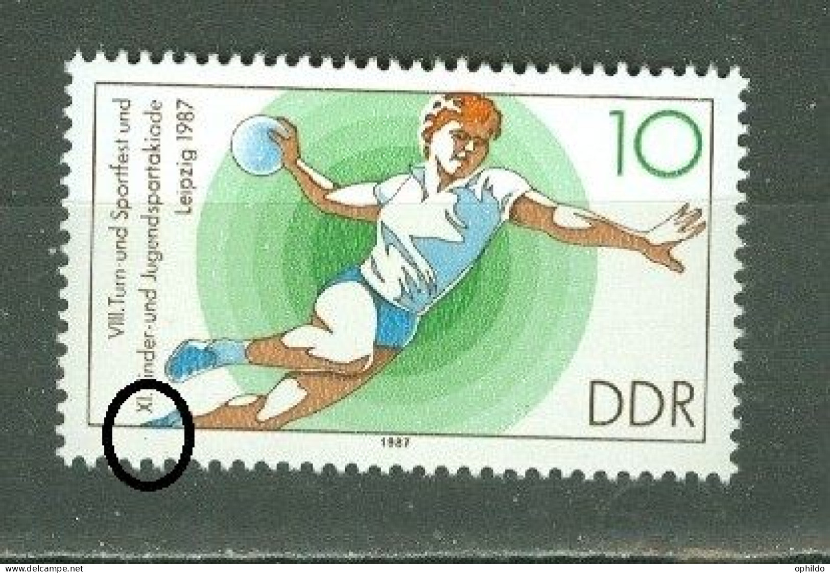 DDR    Michel 3112   F 9 * *  TB  Point Bleu Dans La Marge   - Variedades Y Curiosidades