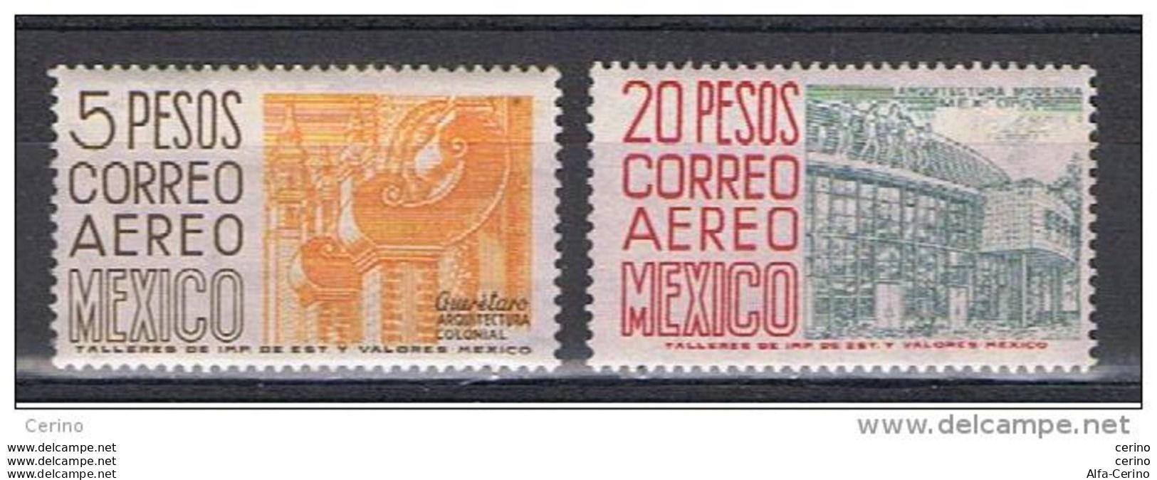 MESSICO:  1962  P.A.  DEFINITIVA  -   S. CPL. 2  VAL. N.  -  D. 14  -  YV/TELL. 225/26 - Messico