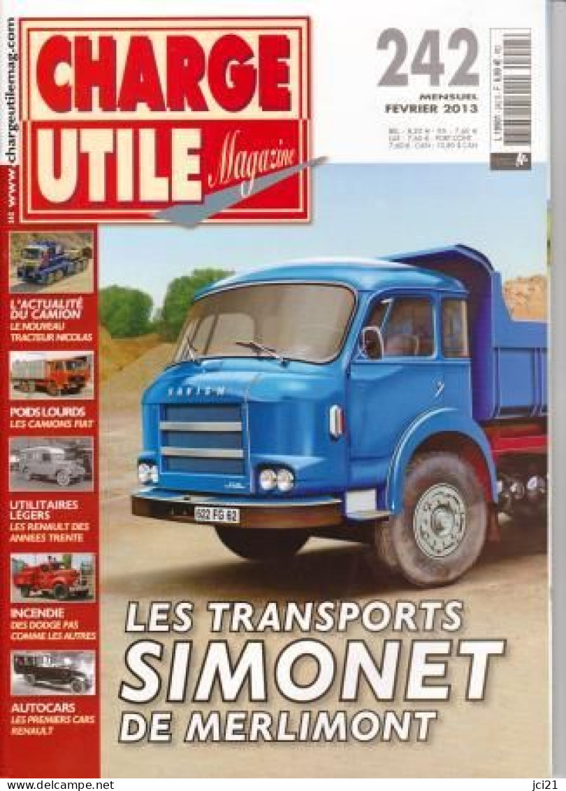 Magazine " CHARGE UTILE " N° 242 De Février 2013 - Camions Tracteurs Autocars Modèles Réduits Maquettes_RLVP-C242 - Camion