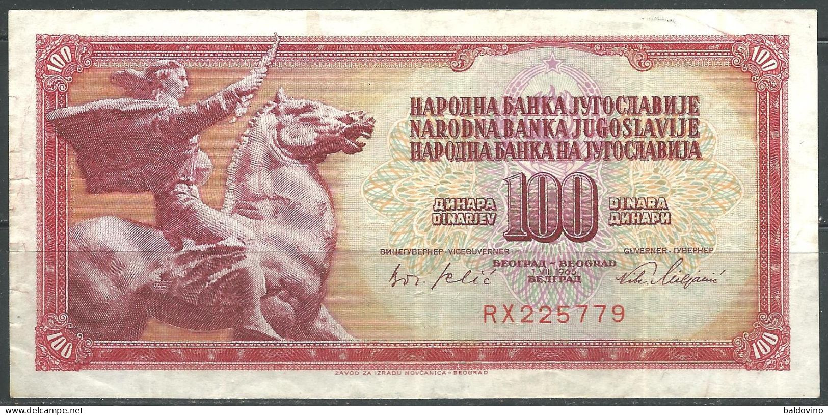 Jugoslavia 1965 100 Dinari - Yougoslavie