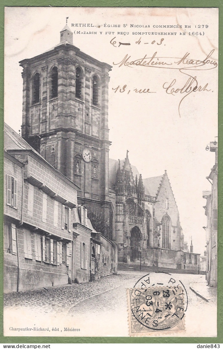 CPA Dos Précurseur - ARDENNES - RETHEL - ÉGLISE SAINT NICOLAS - Rethel