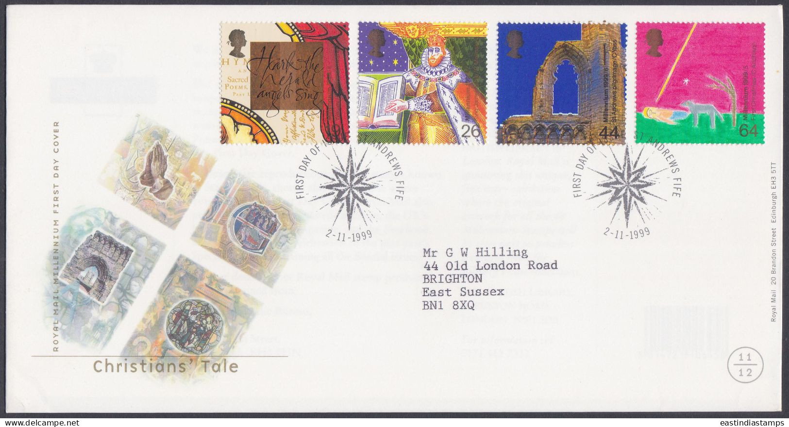 GB Great Britain 1999 FDC Christians' Tale, Christian, Christianity, Religion, King, Pictorial Postmark, First Day Cover - Lettres & Documents