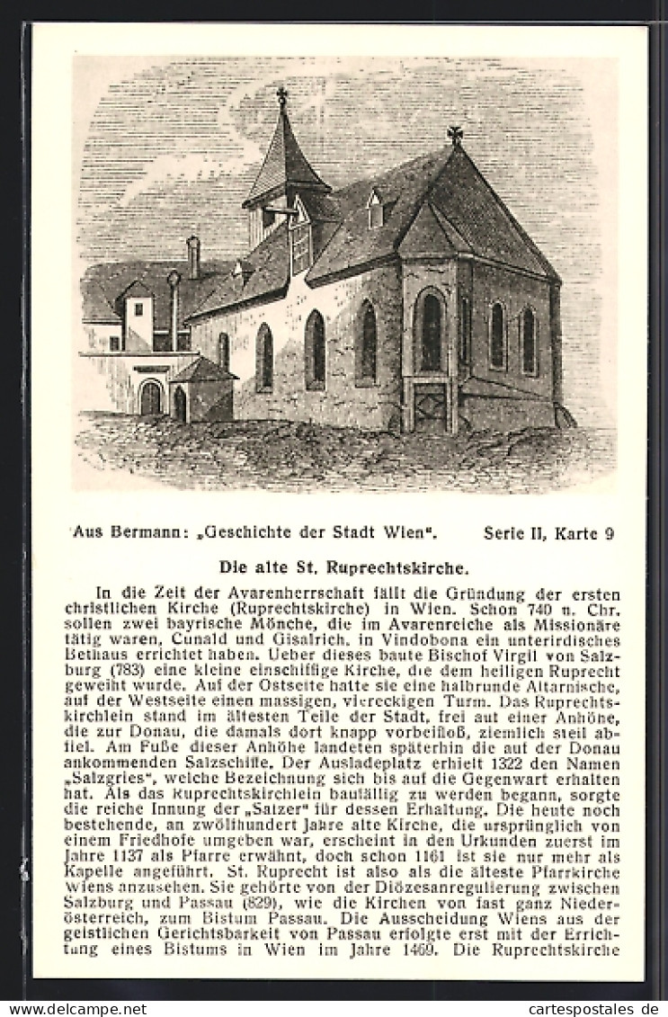 Künstler-AK Alt-Wien, Die Alte St. Ruprechtskirche  - Other & Unclassified