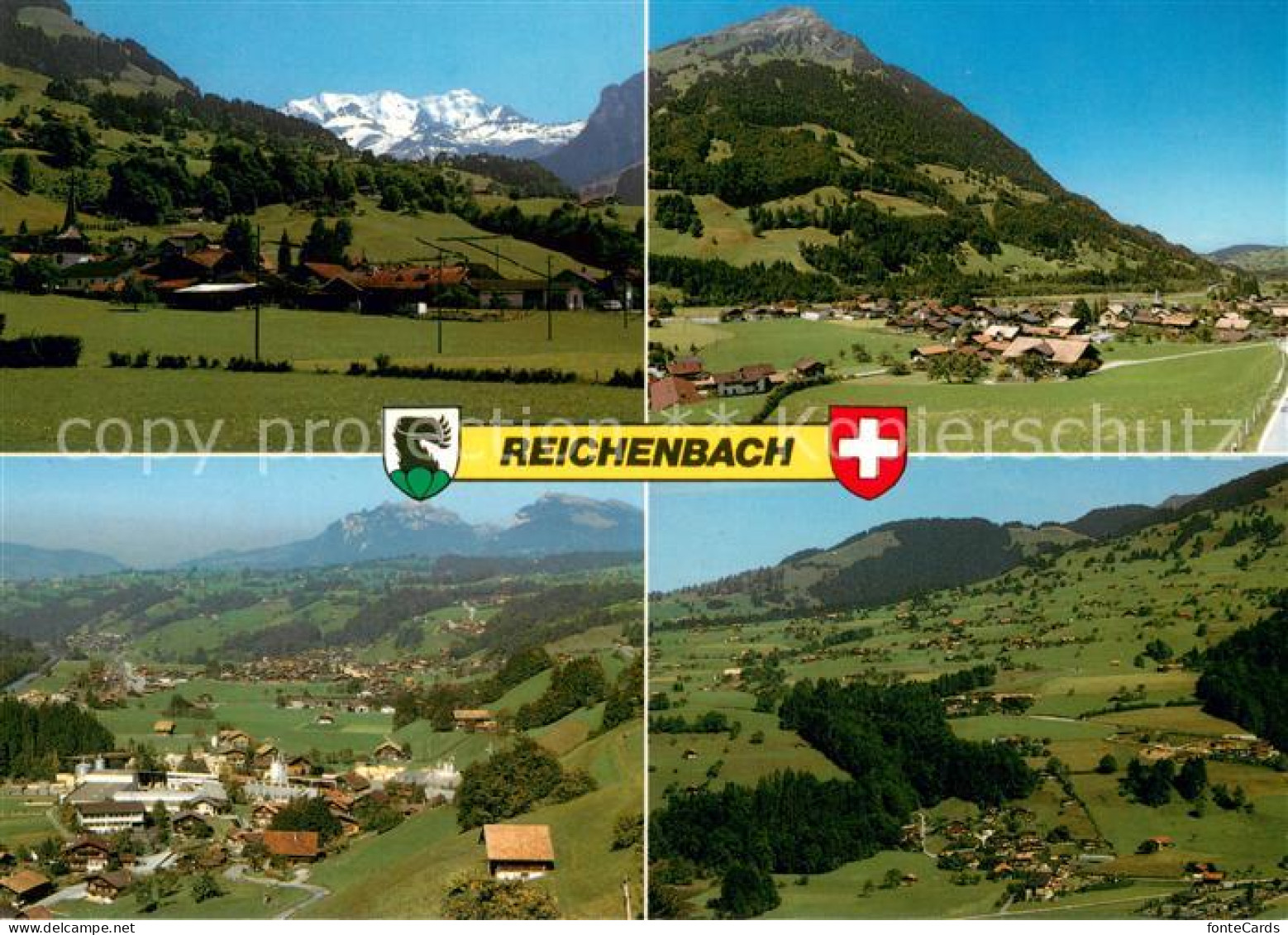13712051 Reichenbach Kandertal BE Dorf Mit Bluemlisalp Kien Dorf Mit Niesen Falt - Autres & Non Classés