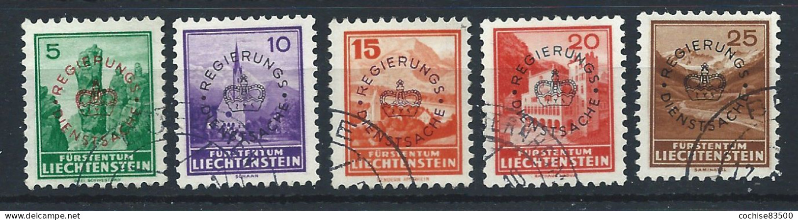 Liechtenstein Service N°13/16 Obl (FU) 1935/36 - T.P De 1935 Surcharge A - Servizio