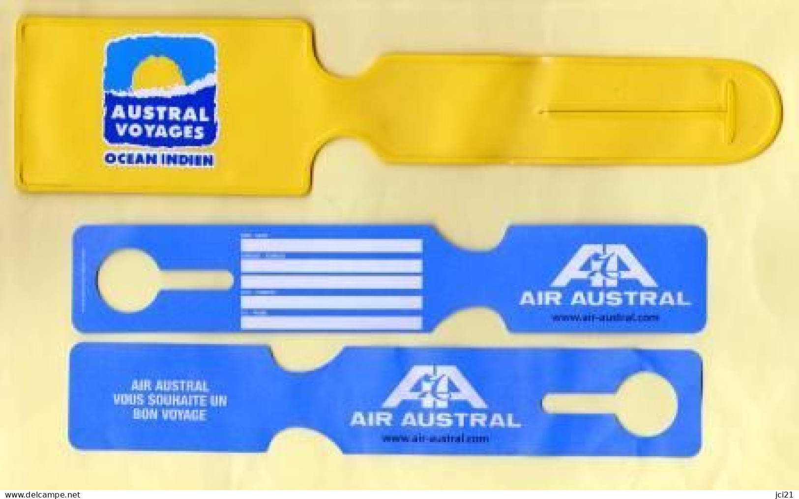 Étiquettes De Bagages "AIR AUSTRAL Et AUSTRAL VOYAGES" Île De La Réunion (Bte2)_Er27 - Baggage Labels & Tags