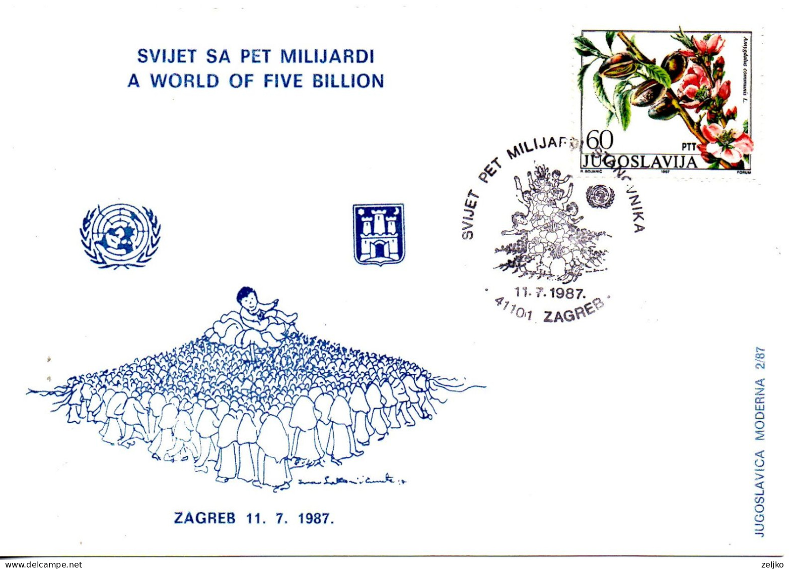 Yugoslavia, A World Of Five Billion - Cartas & Documentos