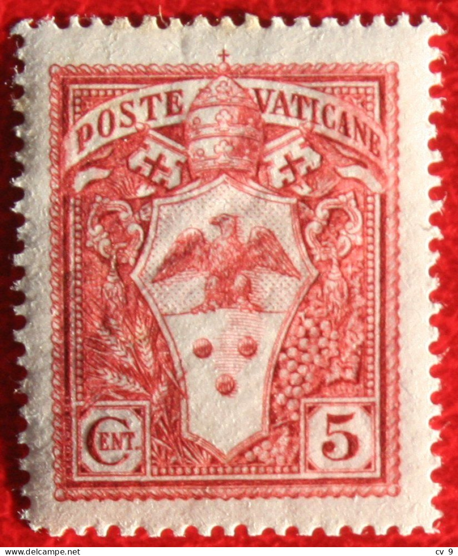 5c Gardens And Medallions 1933 Mi 21 Yv 44 Ongebruikt / MH VATICANO VATICAN VATICAAN - Unused Stamps