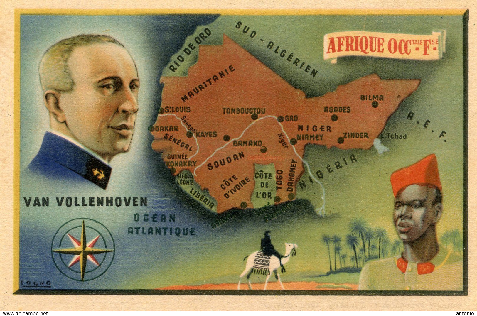 Afrique Occidentale Française .Carte Géographique. Van Vollenhoven - Unclassified