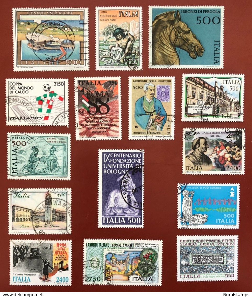 1988 - Italian Republic (15 Used Stamps) ITALY STAMPS - 1981-90: Used