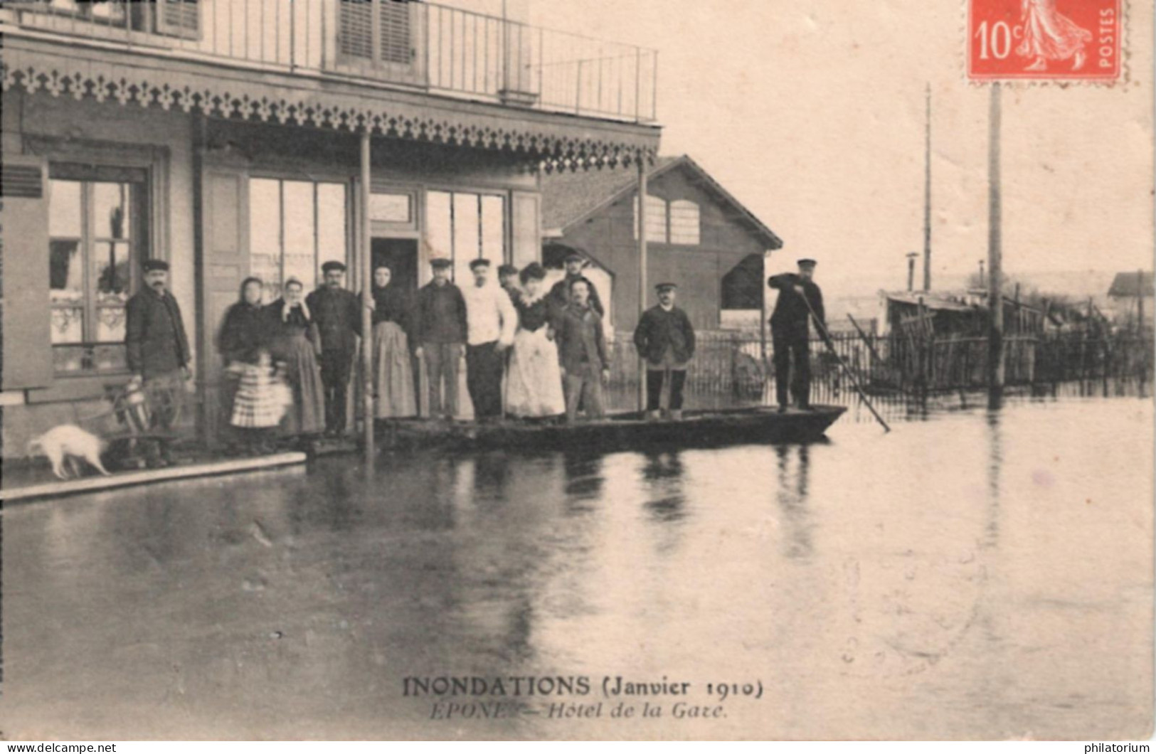 78  EPONE  Hôtel De La Gare  Inondations Janvier 1910 - Epone