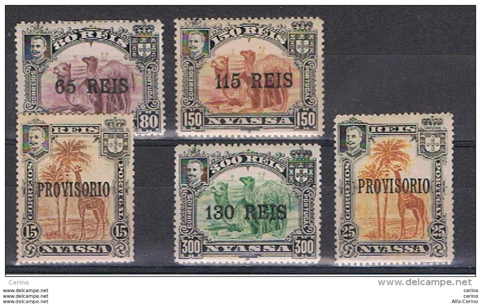 NYASSA:  1903  SOPRASTAMPA  GRANDE  -  5  VAL. L. -  YV/TELL. 40//47 - Nyassa