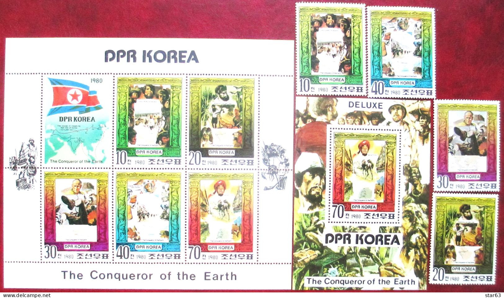 Korea, North 1980    M/S + S/S + 4 V The  Concueror Of The  Earth  MNH - Korea (Nord-)