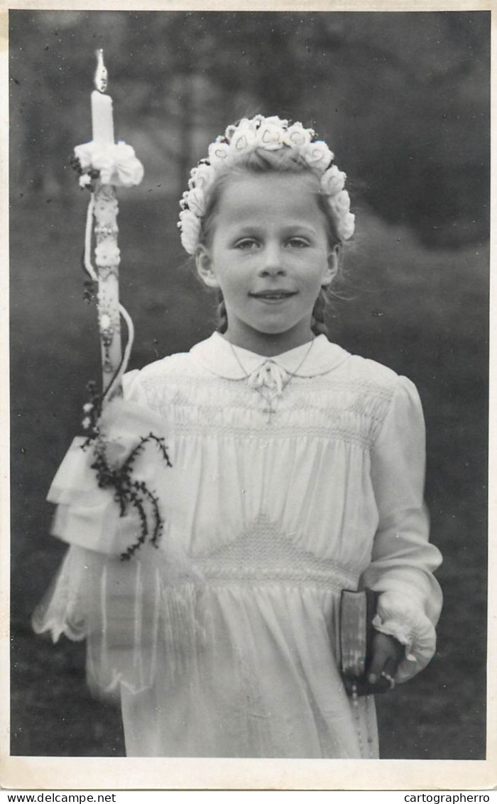 Annonymous Persons Souvenir Photo Social History Portraits & Scenes Confirmation Ceremony Girl - Photographs