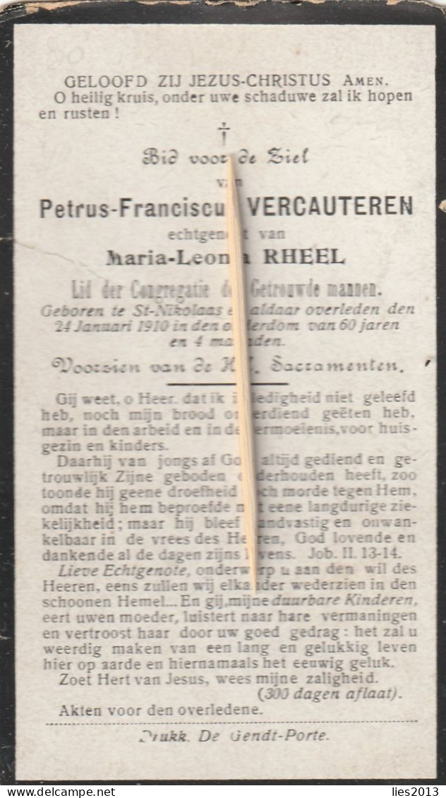 Sint-Niklaas, Petrus Vercauteren, Rheel, 1910 - Imágenes Religiosas