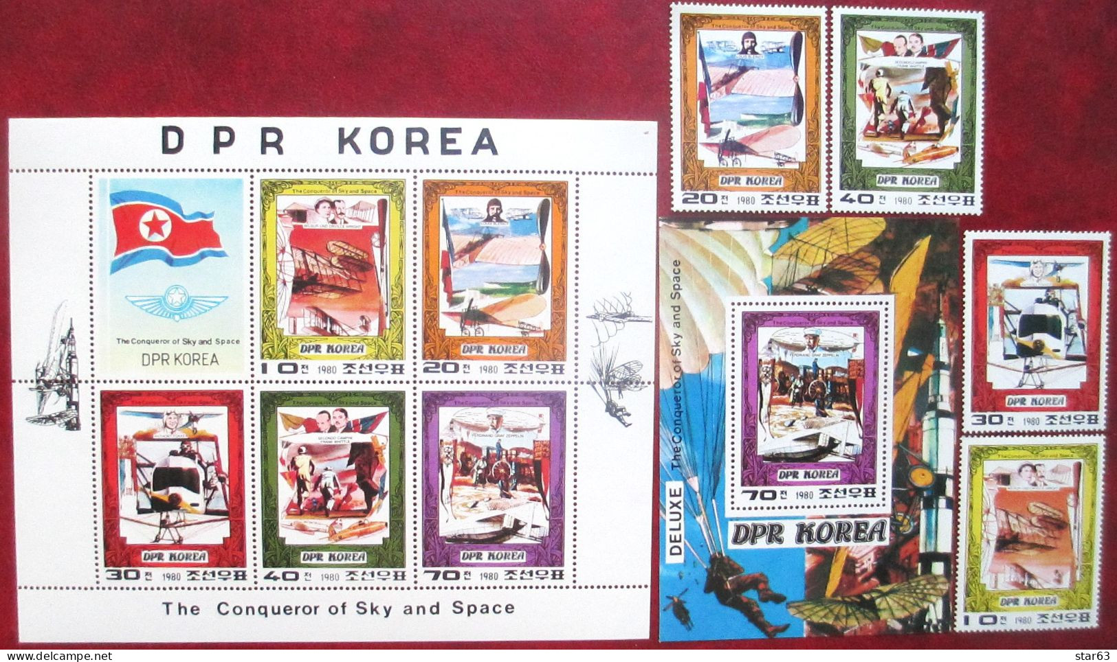 Korea, North 1980    M/S + S/S + 4 V The  Concueror Of  Sky And Space   MNH - Corée Du Nord