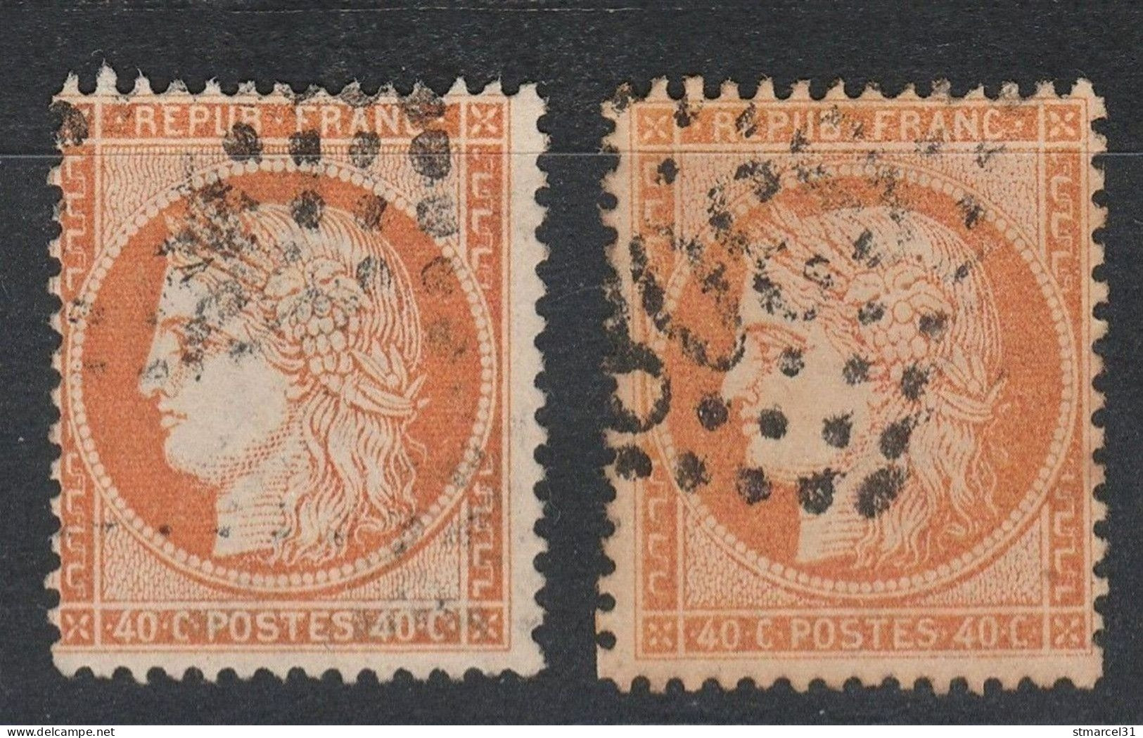 2 NUANCES Du N°38 Fond Ligné Dont Sur Chamois  TBE  Cote 50€ - 1870 Assedio Di Parigi