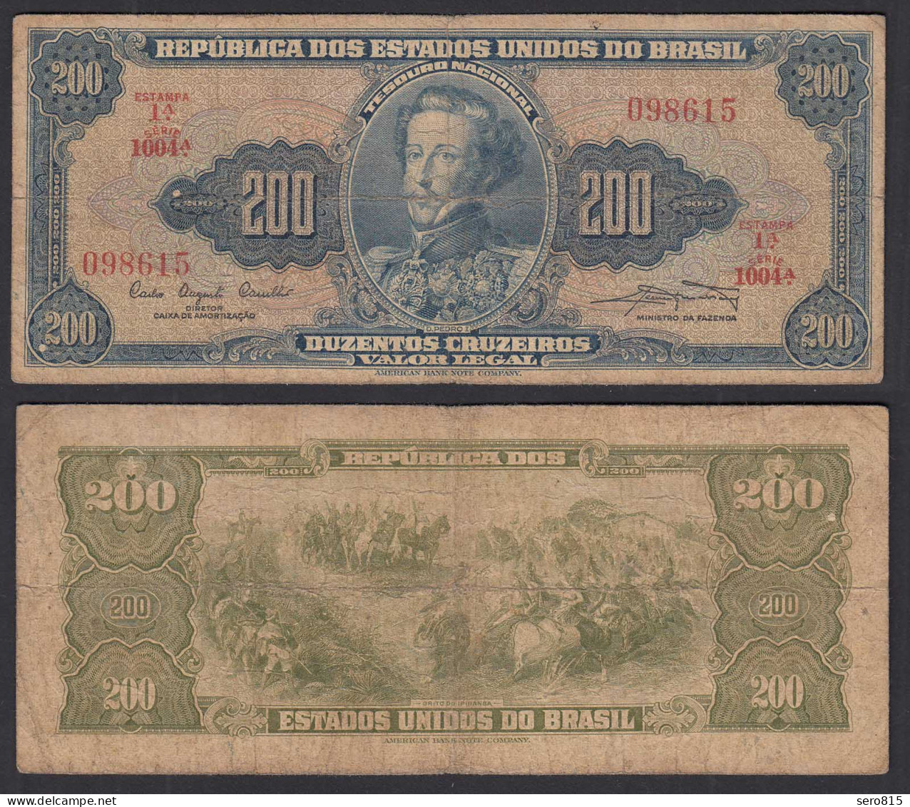 Brasilien - Brazil 200 Cruzados Banknote (1961) Pick 171a Sign. 9    (32441 - Otros – América