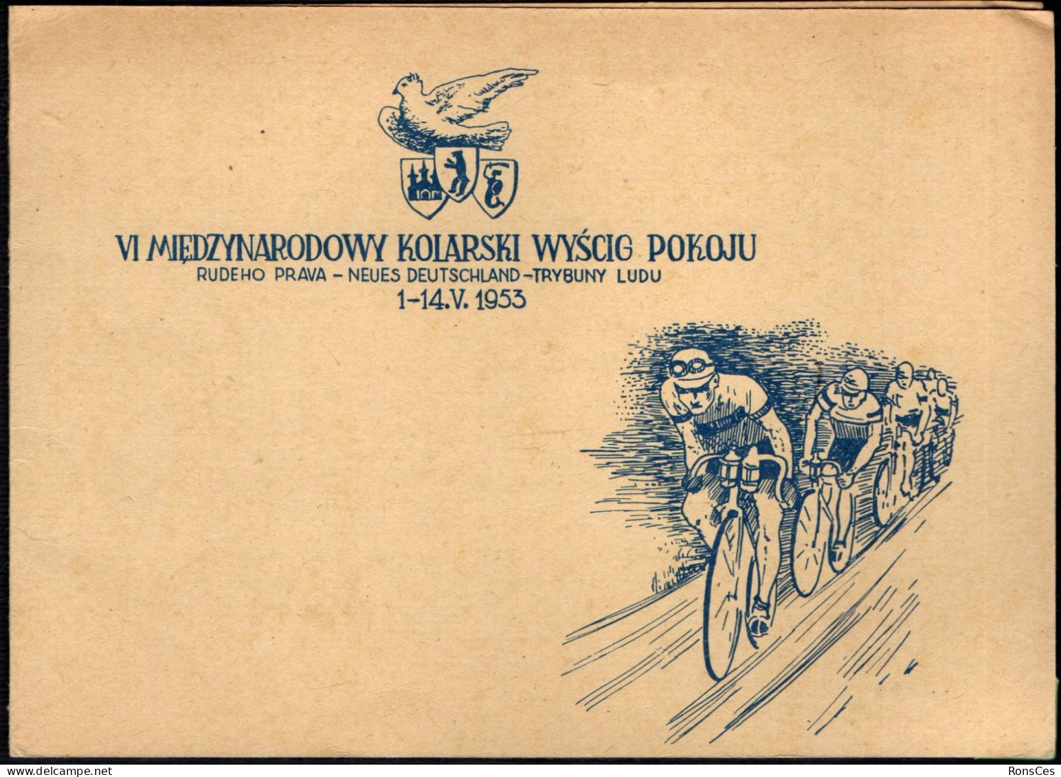 CYCLING - POLAND 1953 - THE INTERNATIONAL CYCLING RACE OF PEACE - SMALL FOLDER - A - Cyclisme