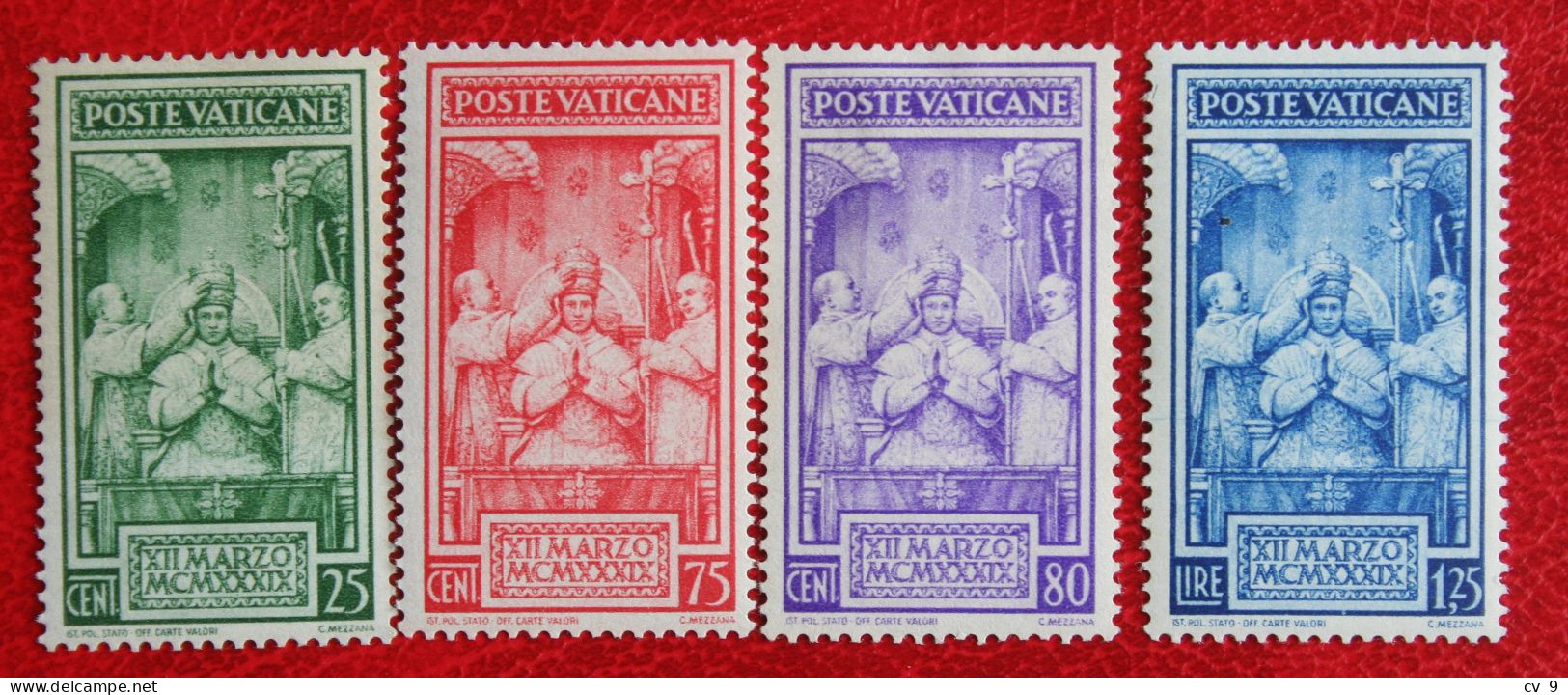 Kroning Paus Pius XII Couronnement Du Pape Pie XII 1939 Mi 80-83 Yv 86-89 Ongebruikt / MH VATICANO VATICAN VATICAAN - Unused Stamps