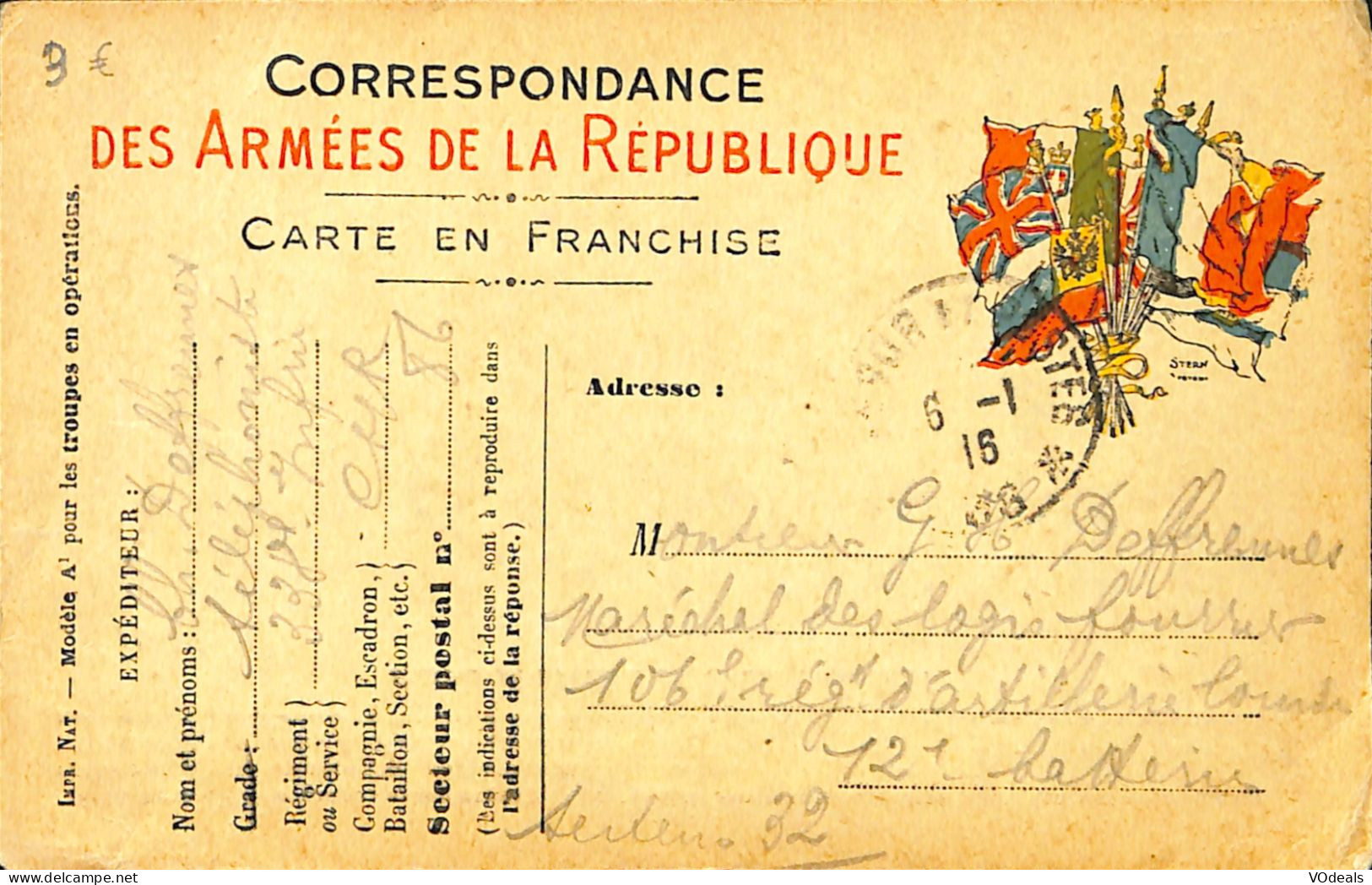 France - Poste Militaire - Correspondance Des Armées De La République - Brieven En Documenten