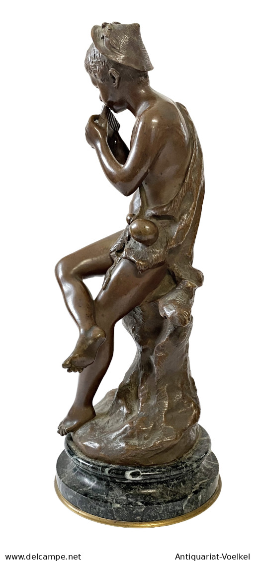 (Boy Playing The Pan Flute / Junge Spielt Panflöte) - Bronze Statue - Zonder Classificatie