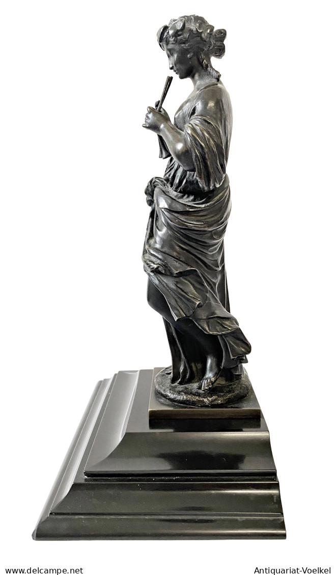 (Euterpe) - Bronze Statue / Aulos Flute Playing Flötenspielerin Flute Player Musik Music - Non Classés