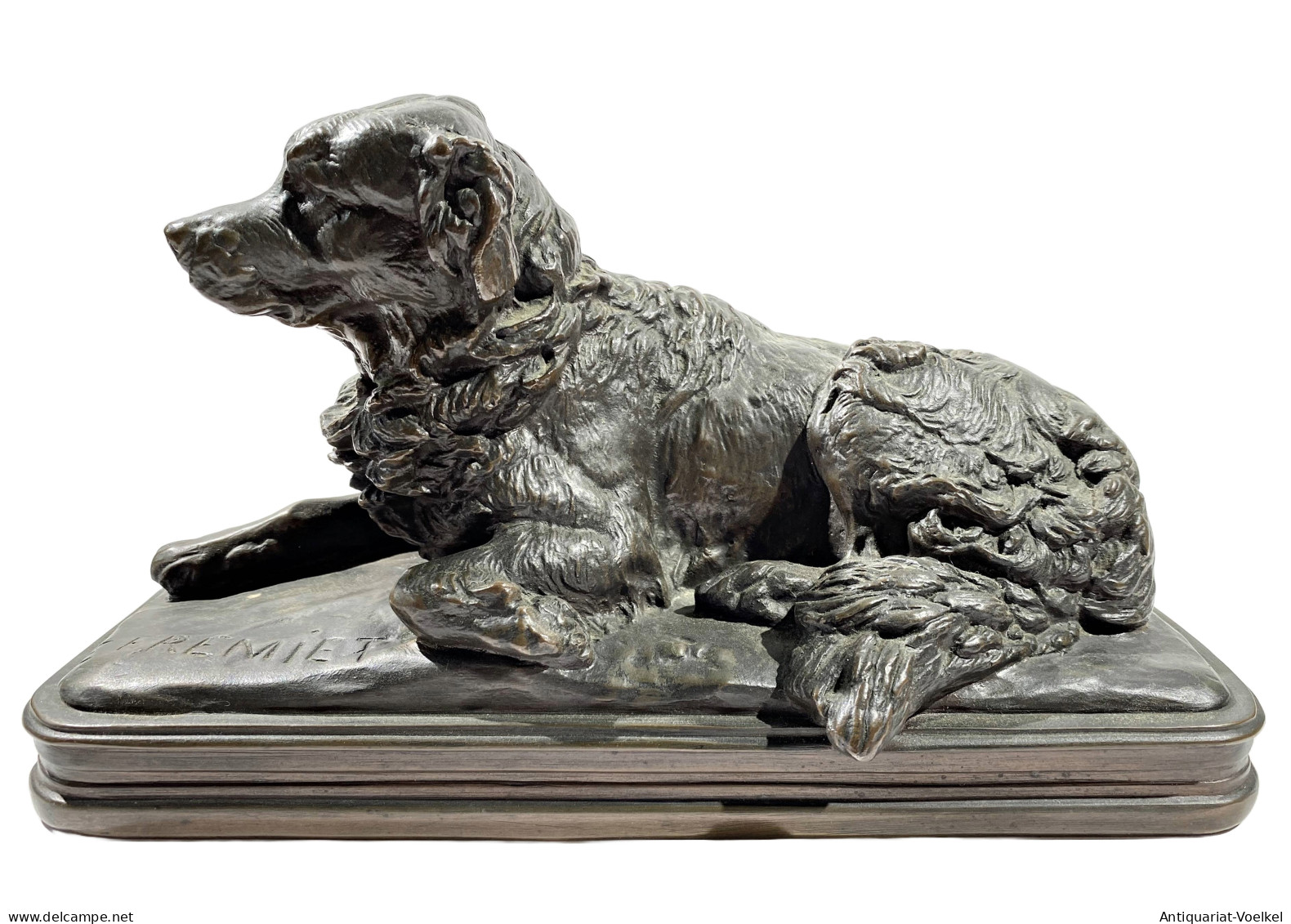 (Lying Newfoundland Dog / Liegender Hund) - Bronze Statue - Sin Clasificación