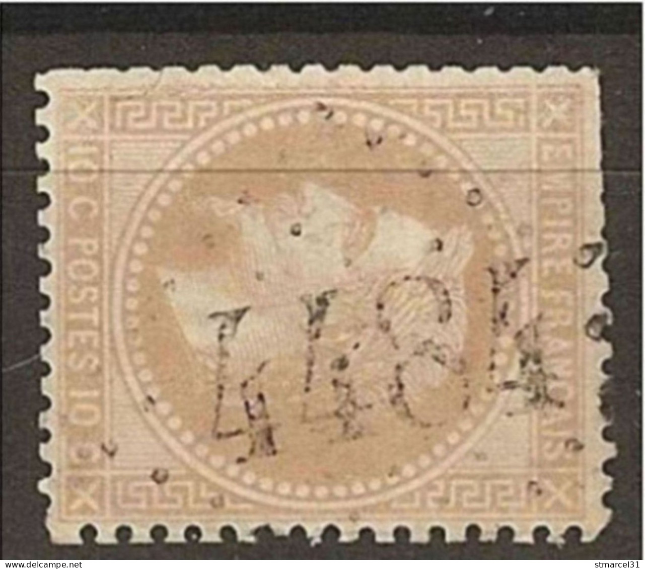 TRARE  OBLI LGC 4484 Souchez 80€ Sur N°28A Valeur 92€ - 1863-1870 Napoléon III Con Laureles